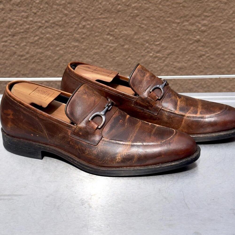 Johnston & Murphy Brown Leather Loafers with Buckle - Size 10M